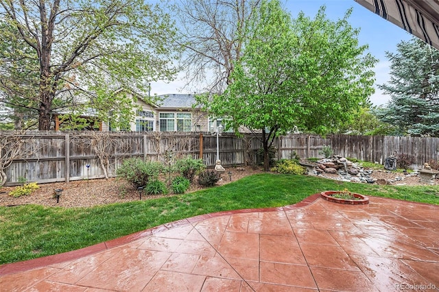 view of yard featuring a patio