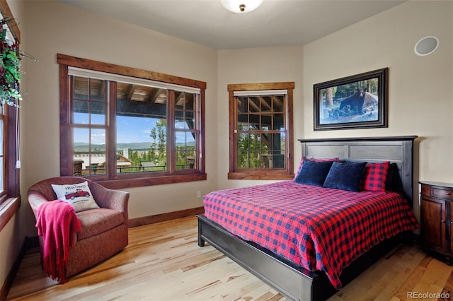 bedroom featuring light hardwood / wood-style floors