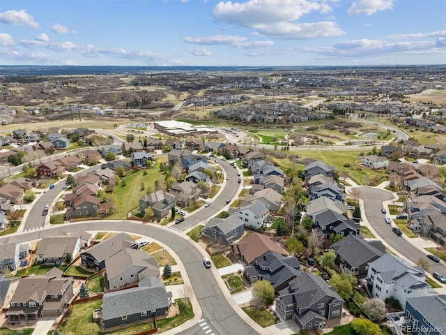aerial view with a residential view