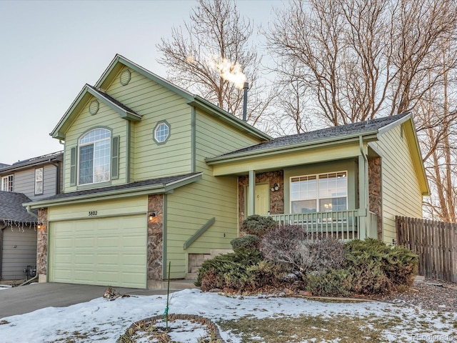 view of front of house featuring a garage