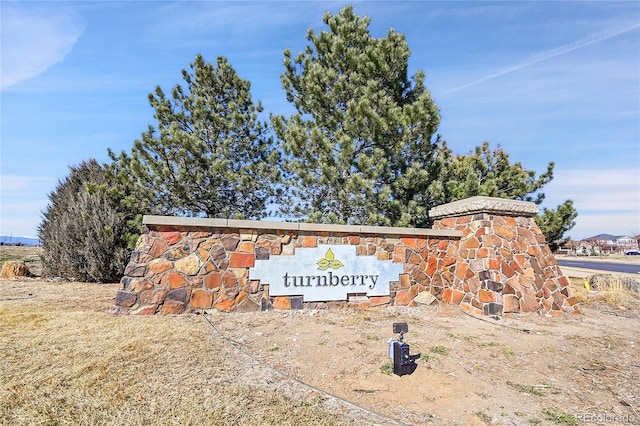 view of community sign