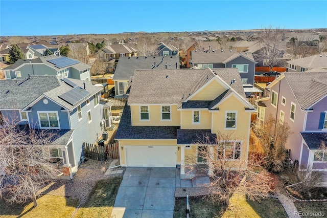 aerial view with a residential view