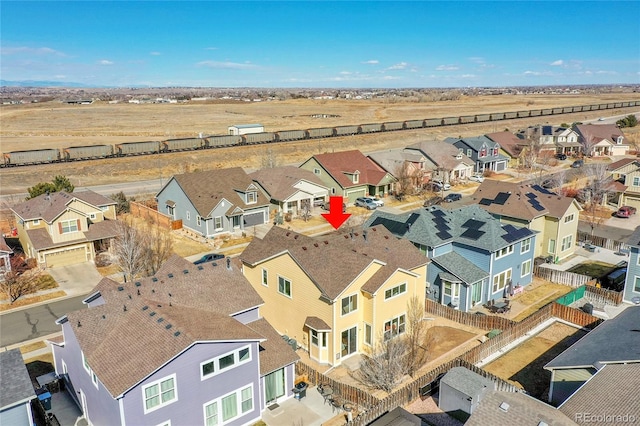 bird's eye view with a residential view