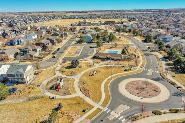 aerial view with a residential view