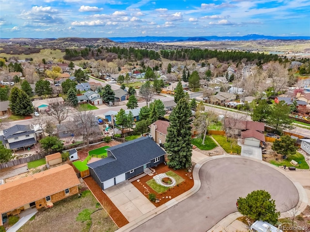 129 Gordon Pl, Castle Rock, CO 80104 - aerial view with a mountain view and a residential view