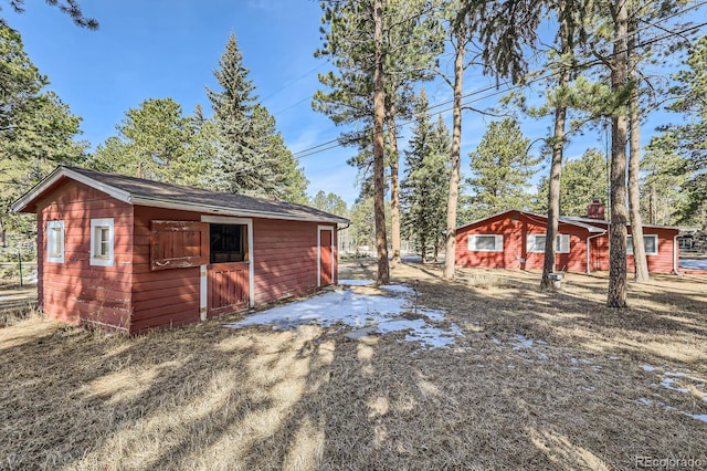 exterior space with an outdoor structure