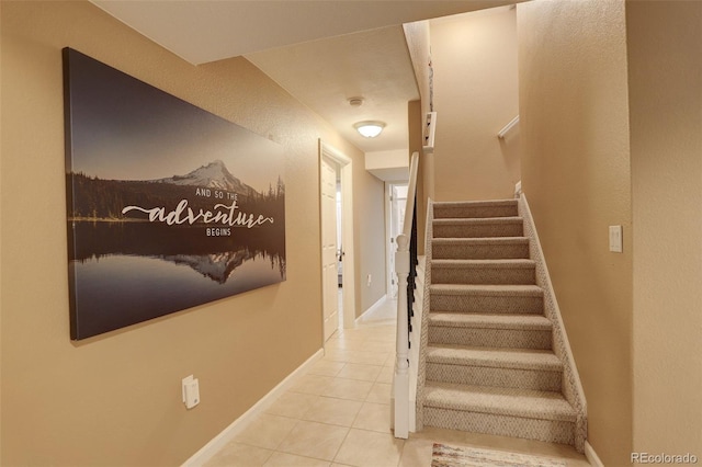 5830 Jasper Pointe Cir, Castle Pines, CO 80108 - staircase with tile patterned flooring and baseboards