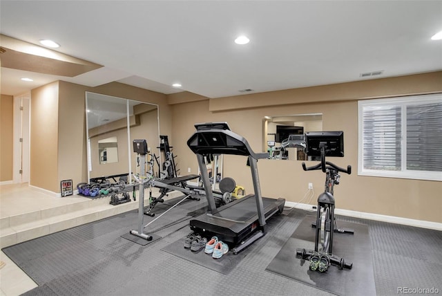 5830 Jasper Pointe Cir, Castle Pines, CO 80108 - workout area featuring baseboards and recessed lighting