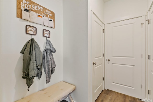 mudroom featuring light hardwood / wood-style floors