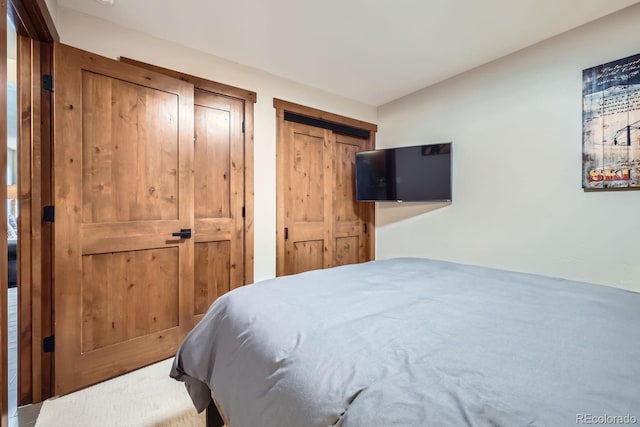 bedroom featuring two closets