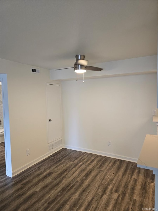 1840 S Pitkin Cir Unit A, Aurora, CO 80017 - unfurnished room with dark wood-type flooring and ceiling fan