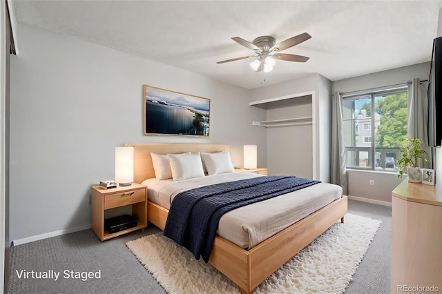 1118 City Park Ave Unit 226, Fort Collins, CO 80521 - carpeted bedroom with baseboards and ceiling fan