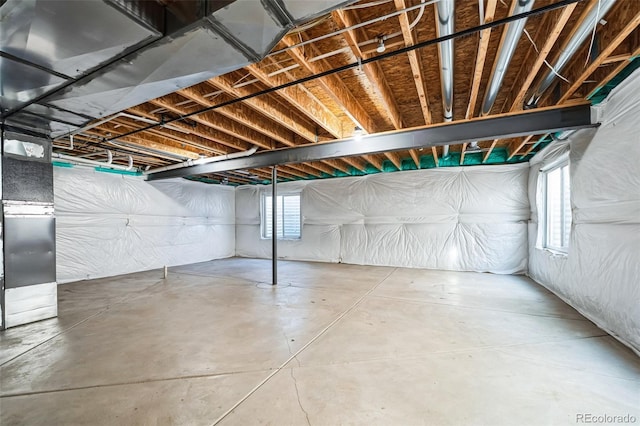 basement featuring plenty of natural light