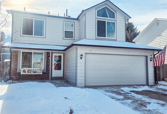 view of front property featuring a garage