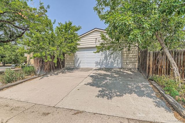 view of garage