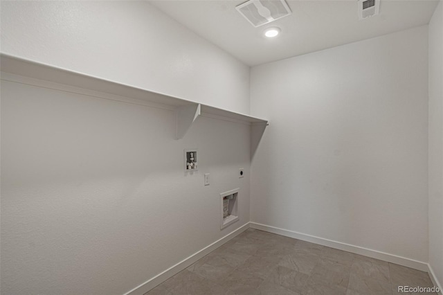 laundry area featuring hookup for an electric dryer and washer hookup