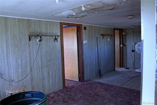 interior space with wood walls