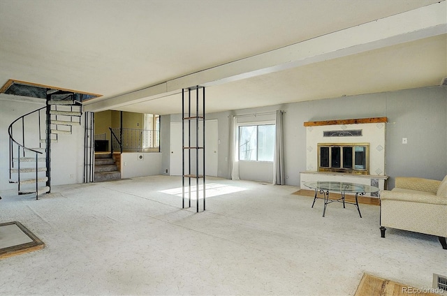 35805 US Highway 24, Buena Vista, CO 81211 - living room with stairway and carpet floors