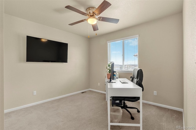 11235 S Neu Towne Cir, Parker, CO 80134 - carpeted office featuring baseboards and ceiling fan