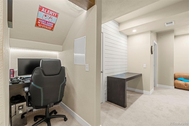 11235 S Neu Towne Cir, Parker, CO 80134 - office space featuring light carpet, vaulted ceiling, and baseboards