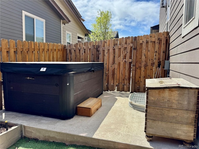 11235 S Neu Towne Cir, Parker, CO 80134 - view of patio with a hot tub
