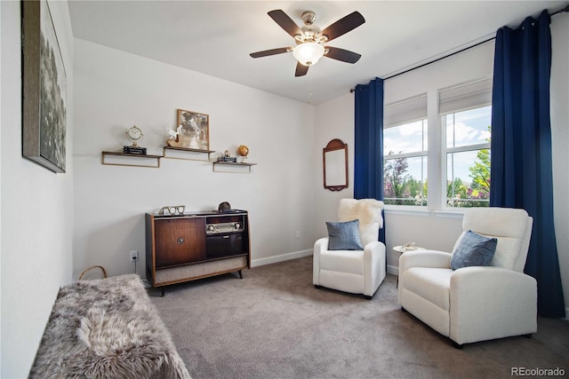 25536 E 1st Ave, Aurora, CO 80018 - living area featuring carpet floors and ceiling fan