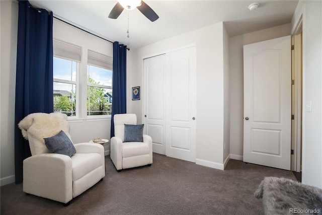 25536 E 1st Ave, Aurora, CO 80018 - sitting room featuring ceiling fan and carpet flooring