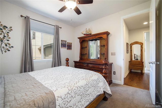25536 E 1st Ave, Aurora, CO 80018 - carpeted bedroom with baseboards and ceiling fan