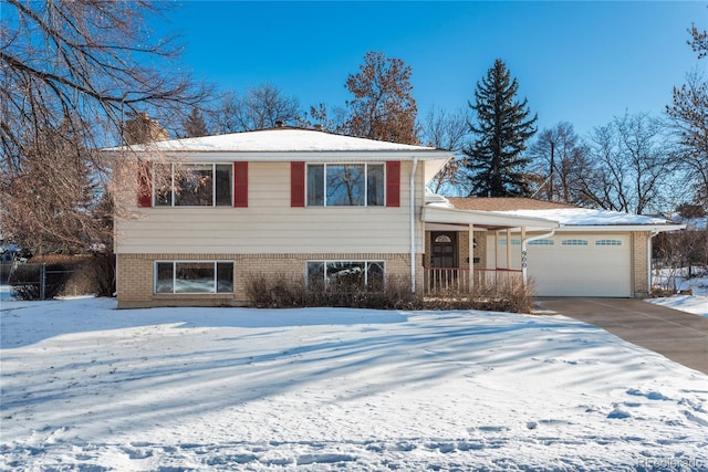 tri-level home featuring a porch