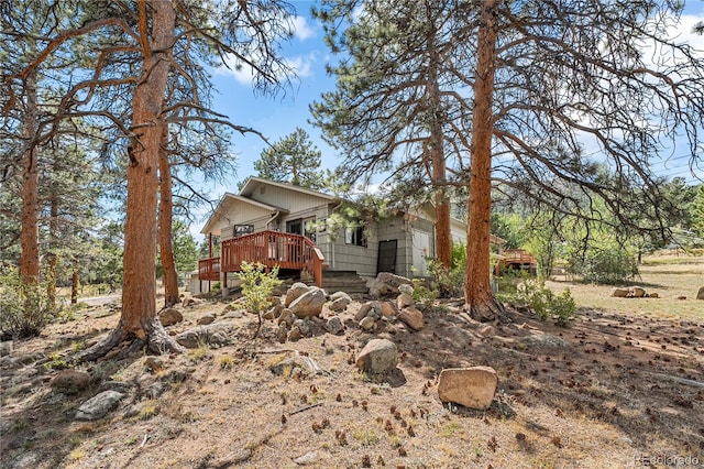 view of front of house with a deck