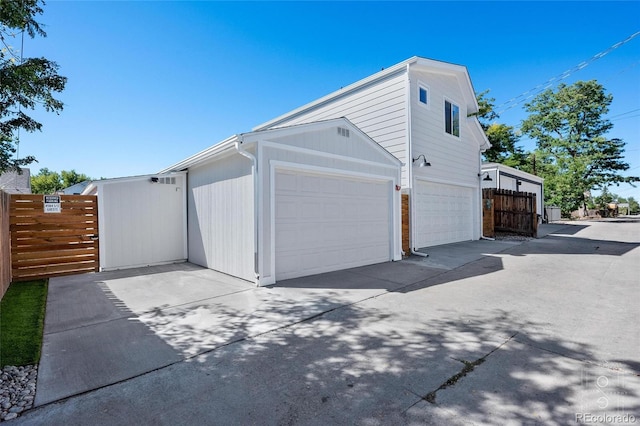 view of home's exterior featuring a garage