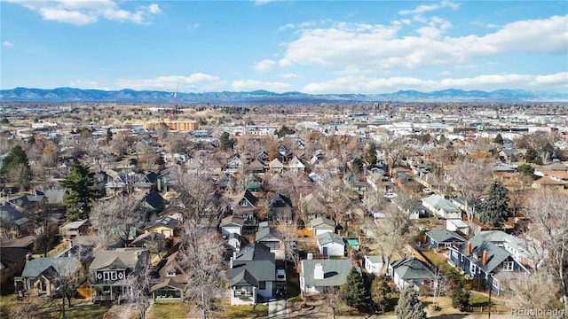 drone / aerial view with a mountain view