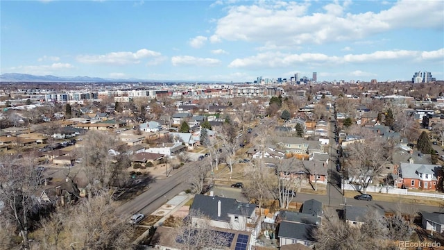 aerial view featuring a mountain view