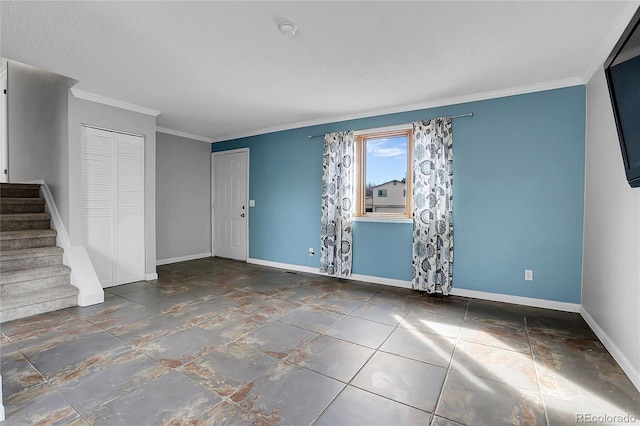 interior space featuring crown molding