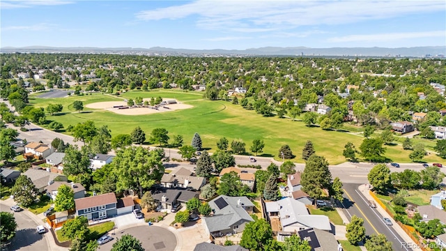 16673 E Kent Dr, Aurora, CO 80013 - aerial view of residential area featuring a mountainous background and a local golf course