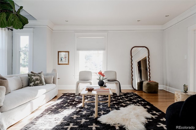 2096 S Logan St, Denver, CO 80210 - living room with wood finished floors and ornamental molding
