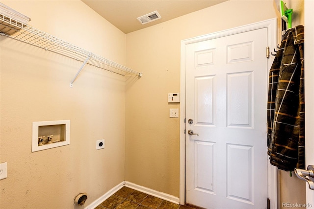 laundry area featuring washer hookup and electric dryer hookup