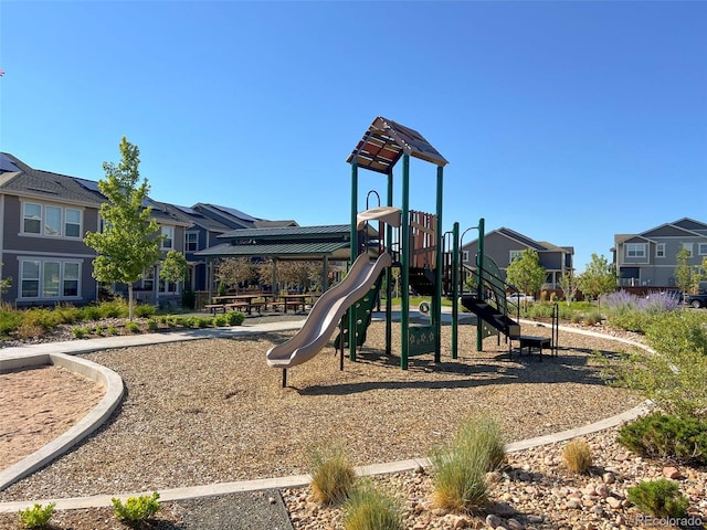 community playground featuring a residential view