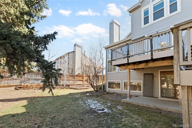 view of yard with a patio area and fence