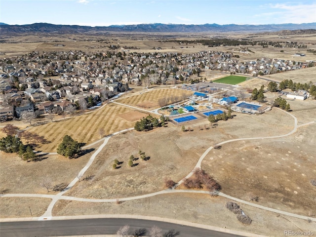 bird's eye view featuring a mountain view