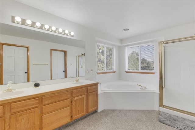 5149 S Genoa Ct, Centennial, CO 80015 - full bathroom with a stall shower, a bath, and double vanity