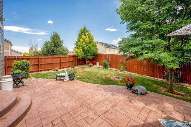 2476 S Gibralter Way, Aurora, CO 80013 - fenced backyard featuring a patio