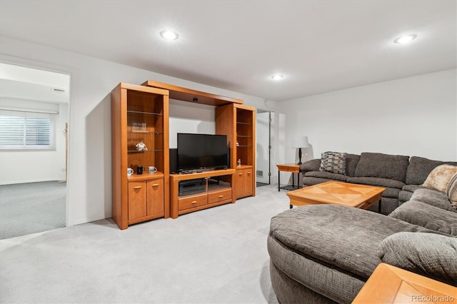 2437 E Geddes Pl, Centennial, CO 80122 - living area featuring light carpet and recessed lighting