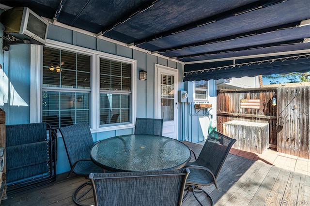 2437 E Geddes Pl, Centennial, CO 80122 - wooden deck featuring outdoor dining area