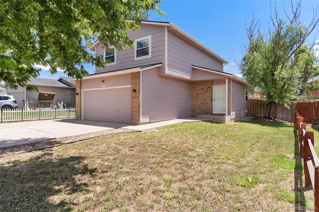 4929 Witches Hollow Ln, Colorado Springs, CO 80911 - view of front facade with brick siding, driveway, and a garage