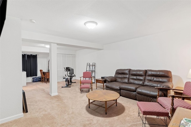 4929 Witches Hollow Ln, Colorado Springs, CO 80911 - living room featuring light colored carpet and a textured ceiling