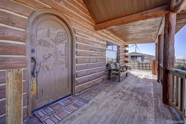 14475 N Yoder Rd, Calhan, CO 80808 - entrance to property featuring log exterior