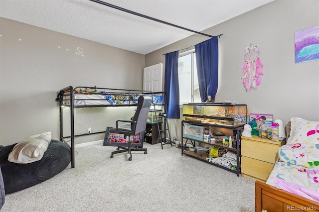 bedroom featuring a textured ceiling