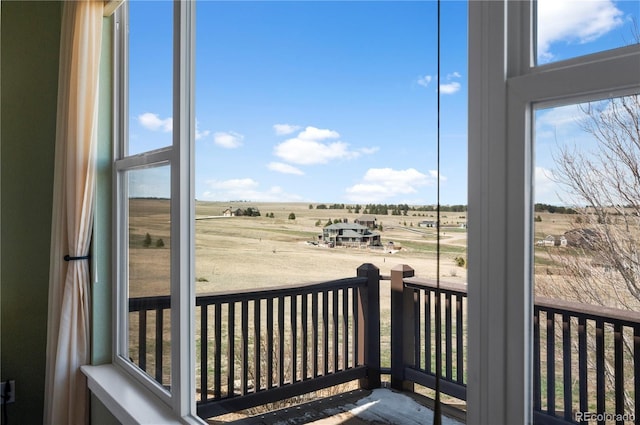 exterior space with a rural view