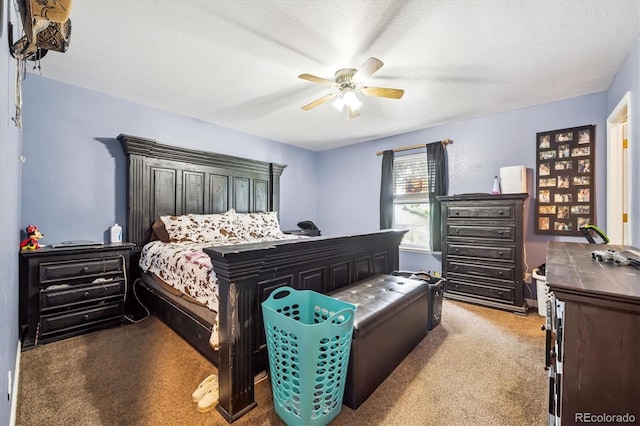 1115 Cherry Ct, Fort Lupton, CO 80621 - bedroom featuring carpet, a ceiling fan, and a textured ceiling